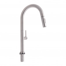 Смеситель для кухни Qtap Lenicka с выдвижным изливом QTLEN9138103UN Brushed Nickel PVD