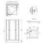 Набор Lidz душевая кабина Wawel SC80x80.SAT.LOW.GR, стекло тонированное 4 мм + поддон Mazur