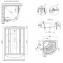 Душевой бокс Lidz Tani SB90x90.SAT.HIGH.FR, стекло Frost 4 мм