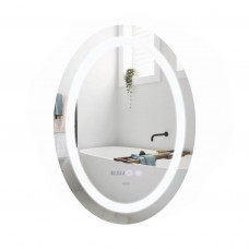 Зеркало Qtap Mideya 500х700 с LED-подсветкой Touch, с антизапотеванием, с часами, диммером, рег. яркости QT2078NCR5070W