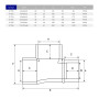 Тройник 90° ПВХ Hidroten 1001754, переходной В-В-Н, d50x50x40 мм