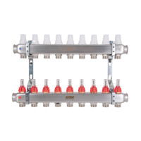Коллектор с расходомерами (нерж.) 1"х9 Icma № К073