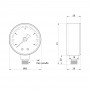 Манометр Icma 1/4" 0-4 бар, нижнее подключение №244