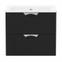 NOVA VLNA M комплект меблів 70см, чорний: тумба підвісна, 2 ящики + умивальник накладний