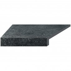 Кутовий Г-подібний елемент бортової плитки Aquaviva Granito Black, 595x345x50(20) мм (лівий/45°)