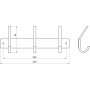 Планка з гачками Globus Lux SQ 9435-3 SUS304