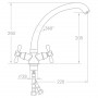 Смеситель s70 ½" для кухни гусак ухо на гайке TAU VD-4B461C (9870110)