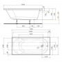 OPAL Plus ванна 150х70 см, прямокутна, без ніжок