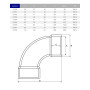 Відвід ПВХ Hidroten 1001708 плавний 90°, d110 мм