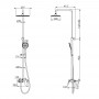BILA DESNE система душова (змішувач для ванни, кнопки, верхній душ 298*208 мм ABS, ручний душ 127 мм 3 режими, шланг 170 см), хром