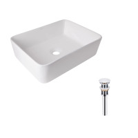 Комплект Qtap Tern: Раковина накладна прамокутна 480х370х135 мм White + Донний клапан PU02