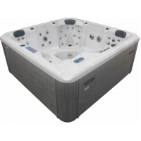 Гідромасажний басейн Aquajoy Santorini (220х220х95 см), Сріблясто-білий мармур