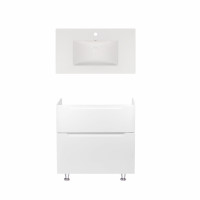 Комплект Qtap тумба підлогова Scorpio 800х825х460 мм White + раковина урізна Albatross New QT71SC43963