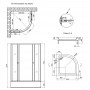 Набір Lidz душова кабіна Wieza SC90x90.SAT.MID.L, скло Linie 4 мм + піддон с панелью Kupala