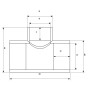 Тройник ПВХ Hidroten 1001580, редукционный, d225x125 мм