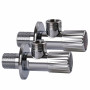 !!Набір кранів кутових кераміка SOLOMON EXCLUSIVE 1/2″X1/2″ 9889  (CHROM) (комплект2шт.)
