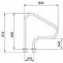 Поручень Flexinox 87164018 для римських сходів FX-04 (800 мм, анкер, AISI-316L)