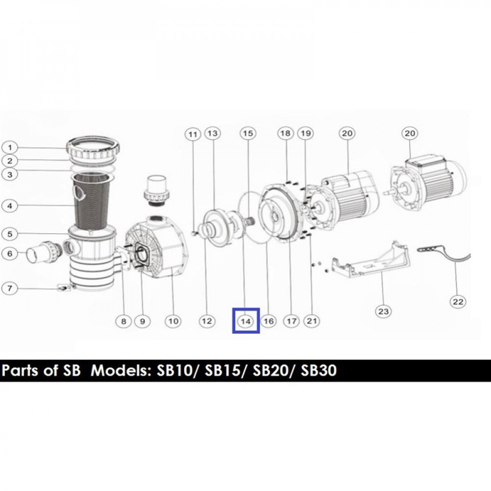 Крыльчатка для насоса Emaux SB20/SR20 01311003