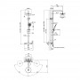 Душова система універсальна Qtap Sloup на два споживача QT57103OC Chrome