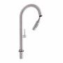 Смеситель для кухни Qtap Lenicka с выдвижным изливом QTLEN9138103UN Brushed Nickel PVD