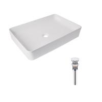 Комплект Qtap Tern: Раковина накладная прямоугольная 600x400x110 мм WHITE + Донный клапан PU02