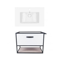 Qtap Комплект: тумба Taurus подвесная 1 ящик выдвижной с доводчиком 700х580х437 мм White/Whitish OAK + раковина Albatross
