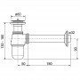 Сифон для умивальника з випуском, 1 1/4, патрубок 100мм, хром (102845)