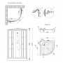 Душовий бокс Lidz Tani SB90x90.SAT.LOW.FR, скло Frost 4 мм