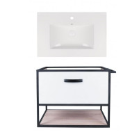 Комплект: тумба Taurus підвісна 1 ящик висувний з доводчиком 700х580х437 мм White/Whitish OAK + раковина Albatross New Qtap