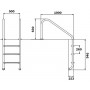 Лестница для бассейна Flexinox Overflow (3 ступени), AISI-316L