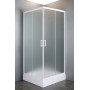 VI`Z квадратна душова кабіна 80~90*185см, регульований білий профіль, скло Zuzmara (скло+двері)