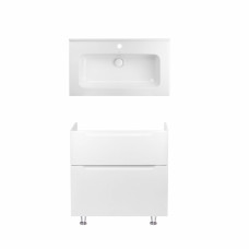 Комплект Qtap тумба підлогова Scorpio 800х825х460 мм White + раковина урізна Albatross 01 QT71SC43960