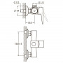 Смеситель HK Ø35 для душа AQUATICA HK-1D130C (9732300)