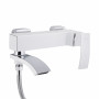 Змішувач для ванни Qtap Swan Cascada з поворотним виливом (з душовим гарнітуром) QTSWA260CRW45569 Chrome/White