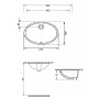 IMPRESE умывальник врезной овальный 47,5*38*18см под столешницу