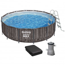 Каркасный бассейн Bestway Wood Style 5614Z (427х107 см) с картриджным фильтром, тентом и лестницей