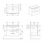 SELNOVA Square комплект: умивальник вбудований Slim Rim, з тумбою 78,8*50,2см, з 2-ма ящиками, колір білий глянець