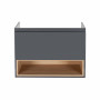 Тумба подвесная Qtap Robin 700х580х437 Graphite/Whitish oak QT1374TPВ7002GWO