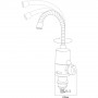 Кран-водонагреватель проточный NZ 3.0кВт 0.4-5бар для кухни гусак гофрированный на гайке AQUATICA NZ-6B312W (9797143)