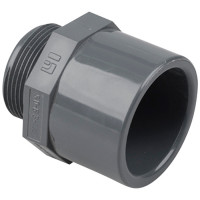 Двойной адаптер ПВХ Hidroten 1002741, муфта/втулка, НР, d40-50 мм, 1"