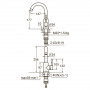 Смеситель KT Ø35 для раковины гусак изогнутый на гайке SS AQUATICA KT-1A270P (9722011)