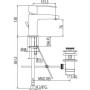 Змішувач для умивальника TRES FLAT-TRES 20410301- висота H-138 мм