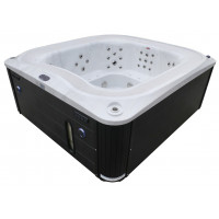 Переливной гидромассажный бассейн Aquajoy Serenity (250х230х96 см), Серебристо-белый мрамор