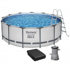 Каркасний басейн Bestway 5618W (396х122 см) з картриджним фільтром, драбиною та захисним тентом