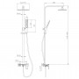 SISTEMA P система душова (змішувач для ванни, верхній душ 246*170 мм ABS, ручний душ 53 мм 1 режим, білі лійки, шланг 160 см), cromo