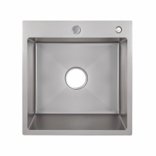Мийка для кухні інтегрована Lidz Handmade H5050G (LDH5050GPVD43620) Brushed Grey PVD 3,0/0,8 мм