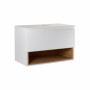 Тумба подвесная Qtap Robin 700х476х437 White/Whitish oak со столешницей QT1379TPН7001WWO