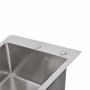 Мойка для кухни интегрированная Lidz Handmade H4050 (LDH4050BRU39258) Brushed Steel 3,0/0,8 мм