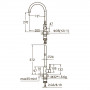 Смеситель KT Ø35 для кухни гусак ухо на гайке SS AQUATICA KT-4B170P (9722101)