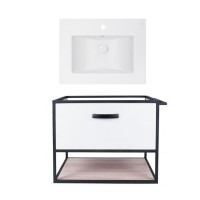 Qtap Комплект: тумба Taurus подвесная 1 ящик выдвижной с доводчиком 600х580х437 мм White/Whitish OAK + раковина Albatross E